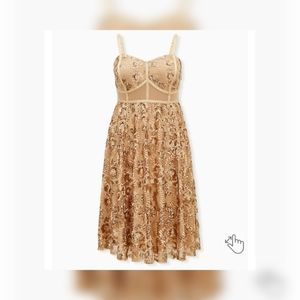 Torrid Gold Embroidered Sequin Formal Dress